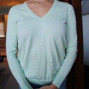 J Crew V Neck Mint Sweater